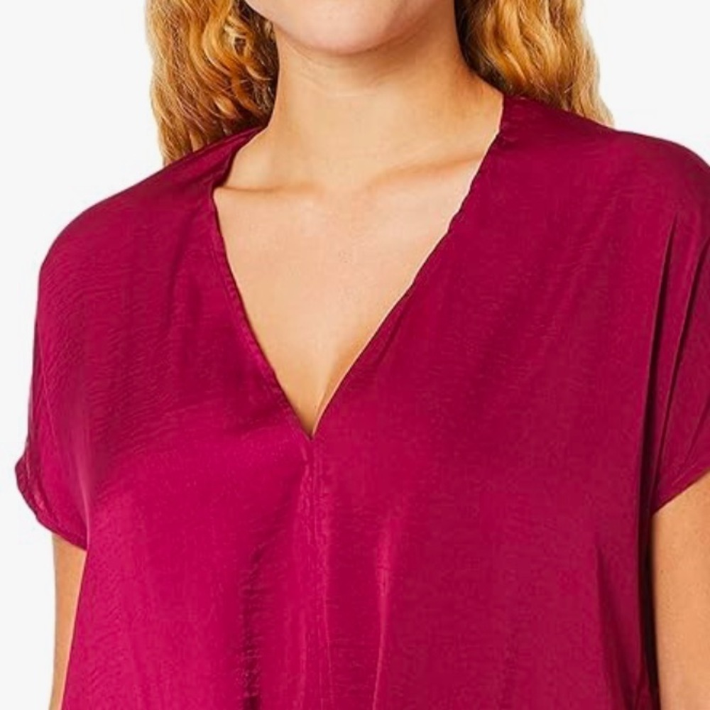 Lucky Brand Women's Berry Tie-Front V-Neck Blouse - Picture 3 of 13